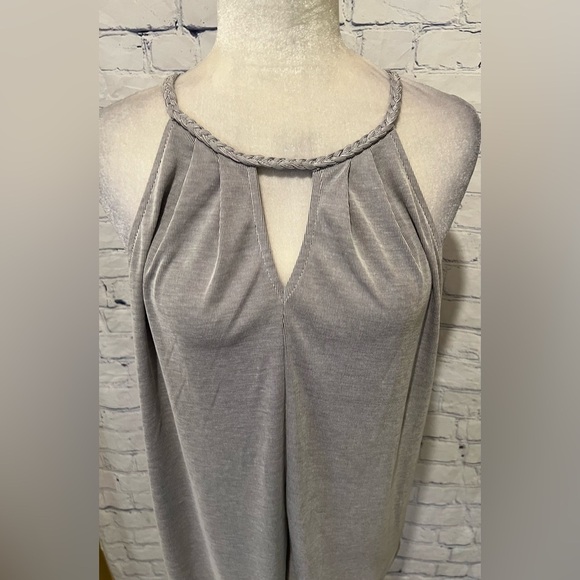 Pixley Georgio Braided Blue and Gray Stripe Halter Tank Top Medium - Picture 2 of 7